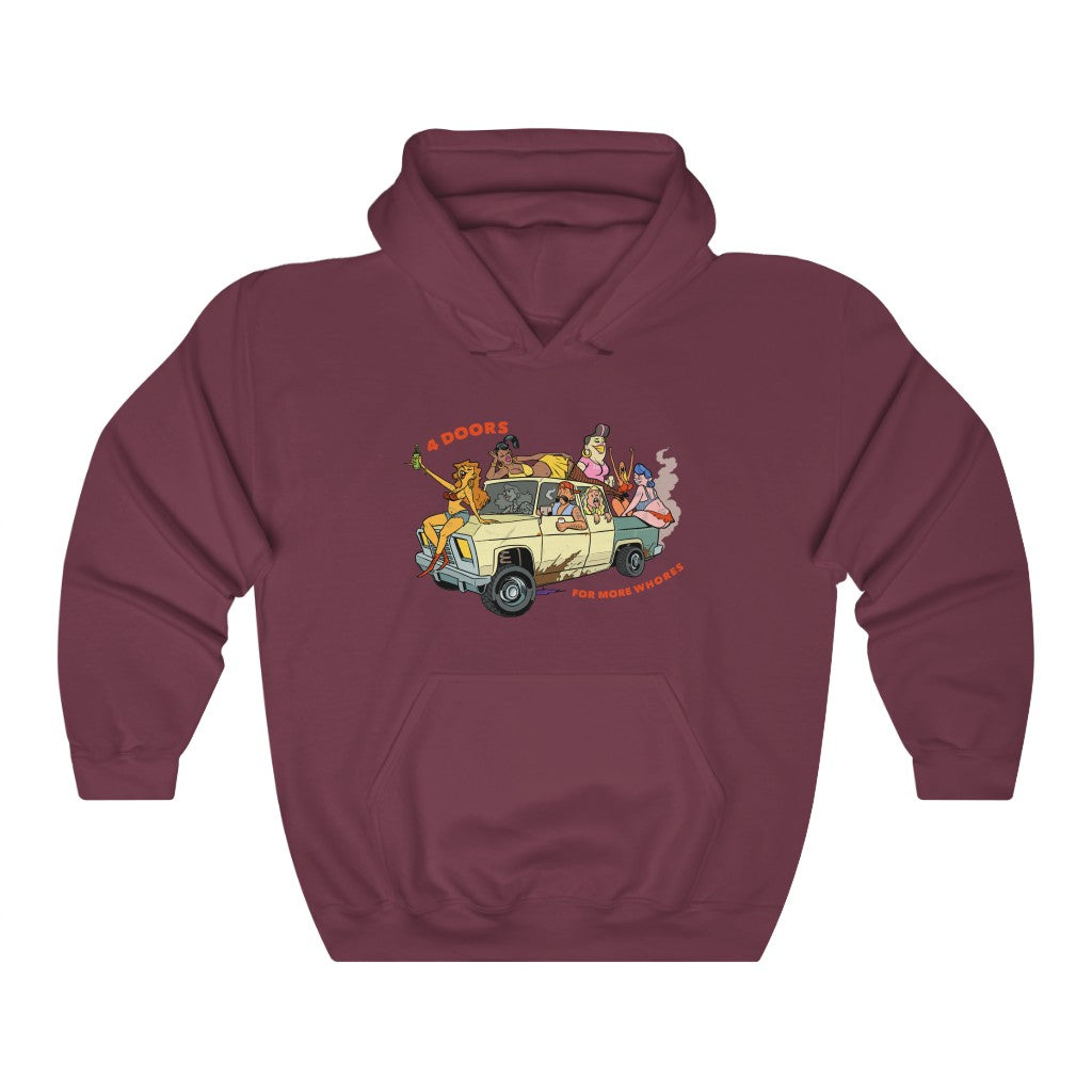 4 Doors For More Whores Hoodie - backyardbroncos