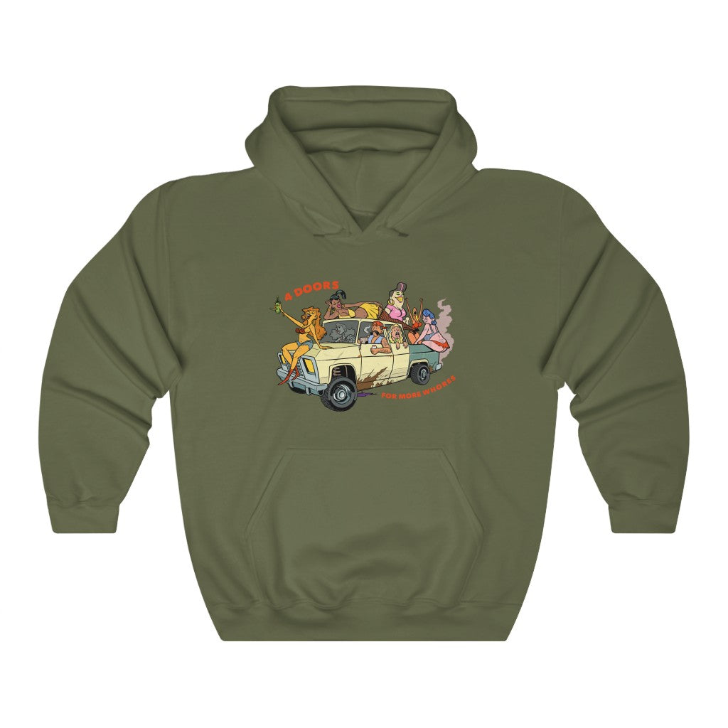 4 Doors For More Whores Hoodie - backyardbroncos