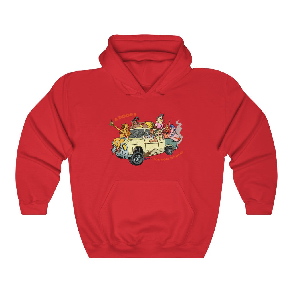 4 Doors For More Whores Hoodie - backyardbroncos