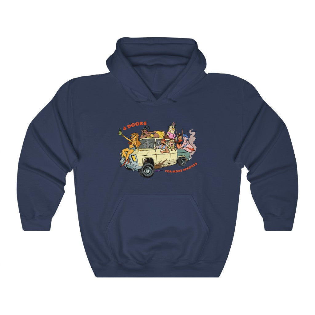 4 Doors For More Whores Hoodie - backyardbroncos