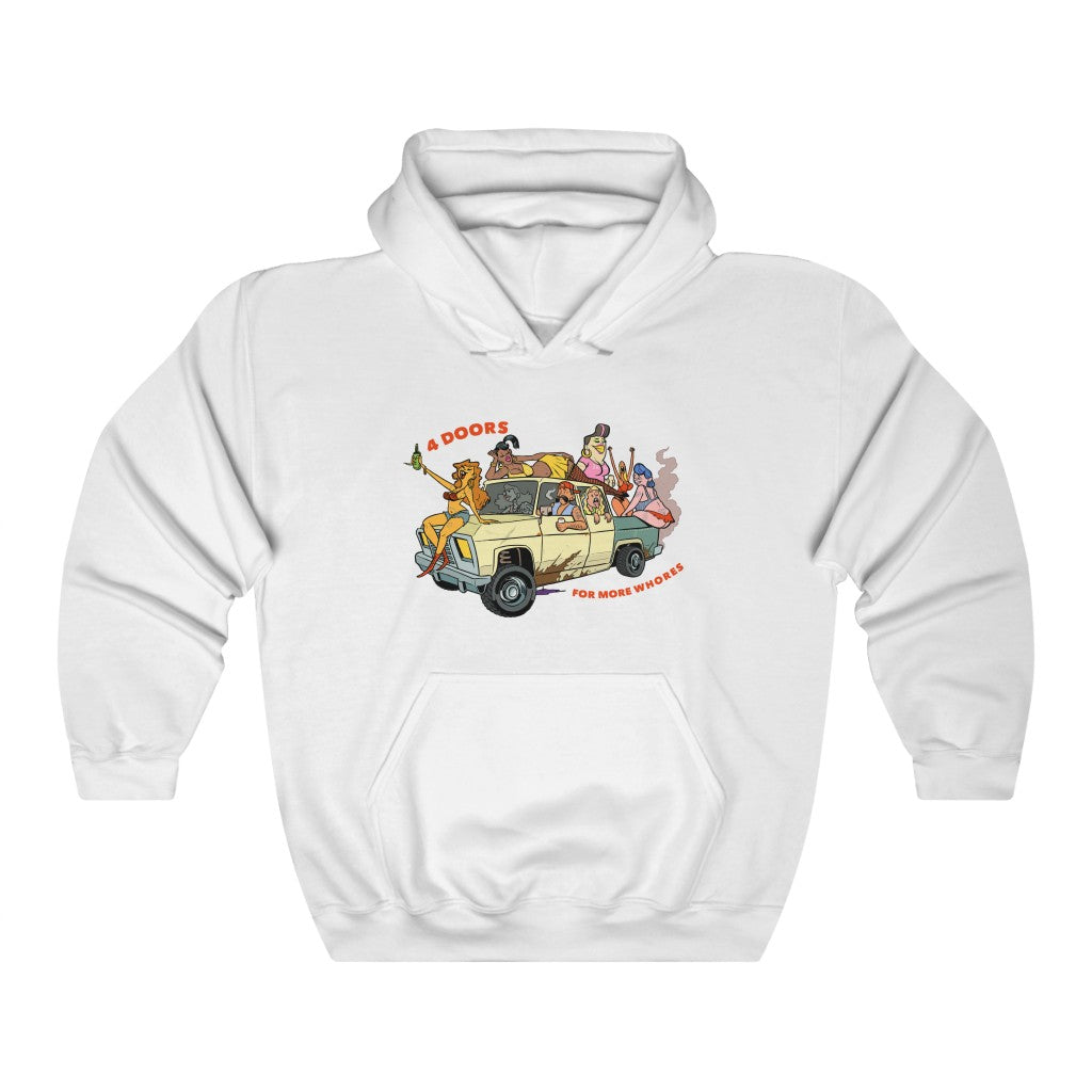 4 Doors For More Whores Hoodie - backyardbroncos